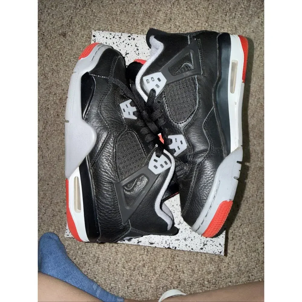 Size 5.5 Y Air Jordan 4 Retro FQ8213-006 Bred Reimagined LEP